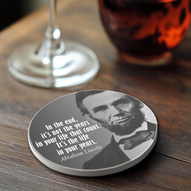 Porta-copos De Arenito Citação de Abe Lincoln sobre a vida (Abraham Lincoln Quote Coaster)