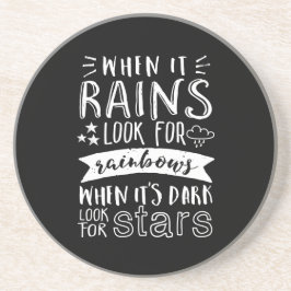 Porta-copos De Arenito Citação de Motivação Inspiracional Pense Positiva