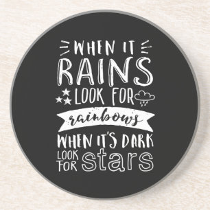 Porta-copos De Arenito Citação de Motivação Inspiracional Pense Positiva