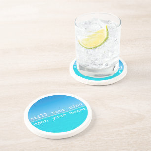 Porta-copos De Arenito Citação Mindful: Mente, coração aberto C