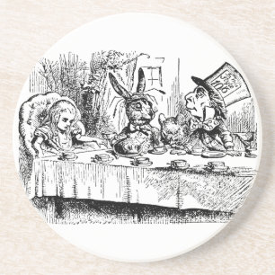 Porta-copos De Arenito Clássica Alice no País das Maravilhas, Cena do Chá