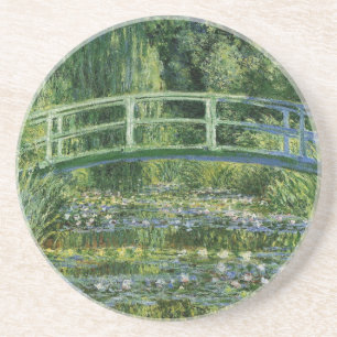 Porta-copos De Arenito Claude Monet Water Lily e Ponte Japonesa