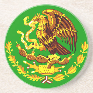 Porta-copos De Arenito COA do México Dourado