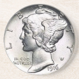 Porta-copos De Arenito Coaster. do dinheiro da moeda de dez centavos de