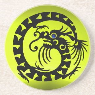 Porta-copos De Arenito COBRA NEGRO NO GEMstone Azul AMARELO