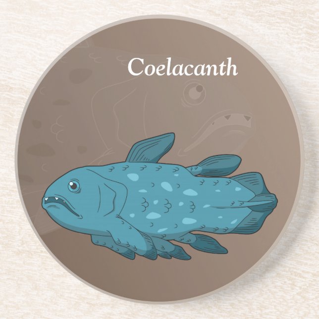 Porta-copos De Arenito Coelacanto, o Fóssil Vivo (Frente)