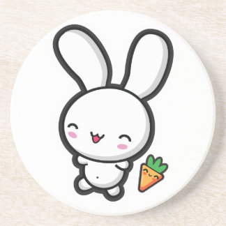 Porta-copos De Arenito Coelho e cenoura de Kawaii