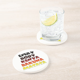 Porta-copos De Arenito Colorida Hakuna Matata: Uma Celebração Queniana