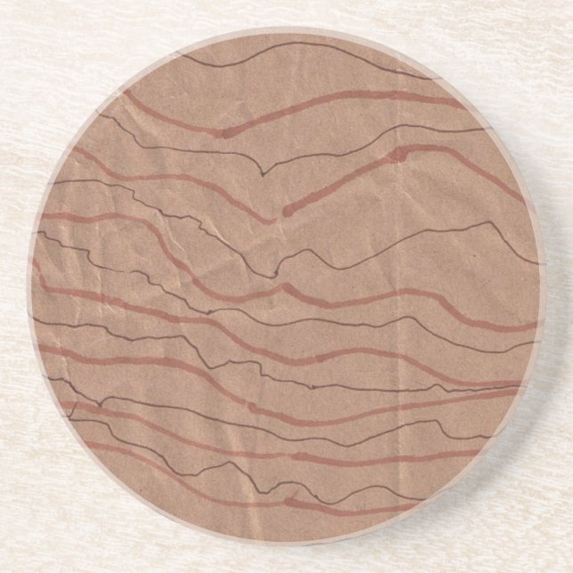 Porta copos de arenito com Design marmoreado casta (Frente)