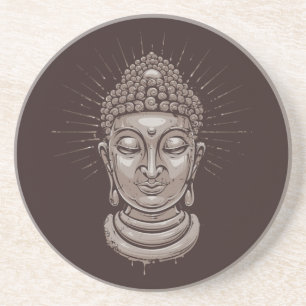 porta copos de arenito com Ilustração de Buda