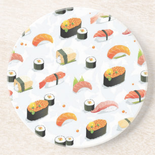 Porta-copos De Arenito Comida japonesa:Padrão Sushi