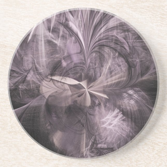 Porta-copos De Arenito Confusão em preto e branco (Frente)