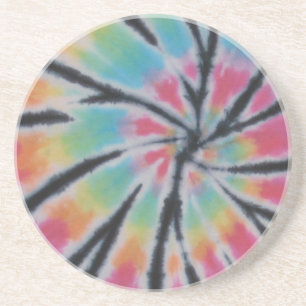Porta-copos De Arenito Conjunto de Portas copos do Rainbow Tie Dye Swirl