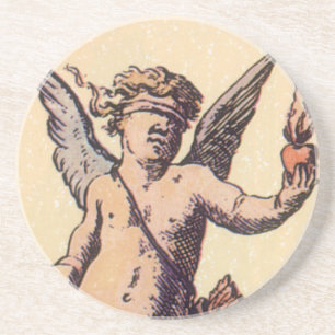 Porta-copos De Arenito Copo de São Valentim Cupido Amarrado, Carta de Tar