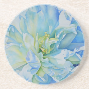 Porta-copos De Arenito Cor de água floral azul Elegante