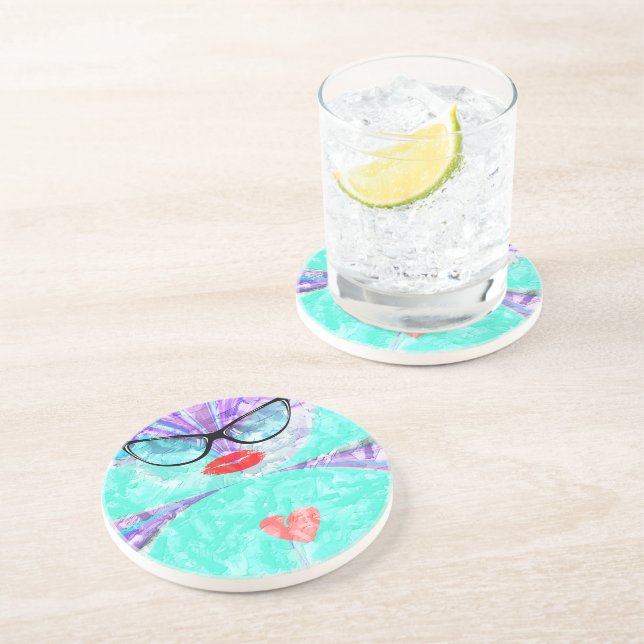 Porta-copos De Arenito Coração perfeito (Lateral)