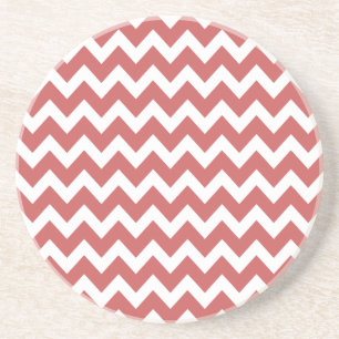 Porta-copos De Arenito Coral Zigzag Chevron Stripes
