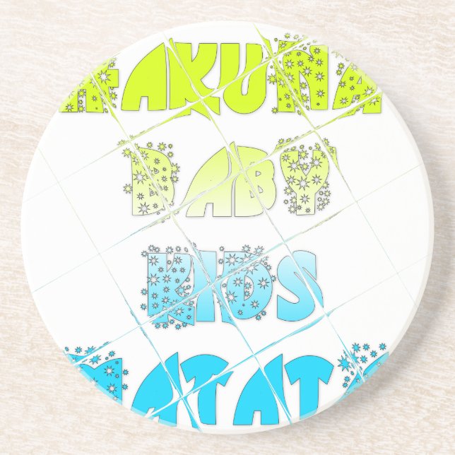 Porta-copos De Arenito Cores Felizes Hakuna Matata Hakunamatata - Estrela (Frente)