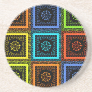 Porta-copos De Arenito Cores tradicionais Masai dourado vermelho azul ver