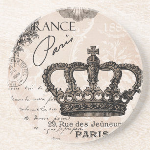 Porta-copos De Arenito coroa francesa do chique do vintage moderno