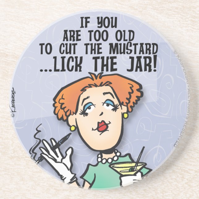 Porta-copos De Arenito Corte A Mostarda (Frente)