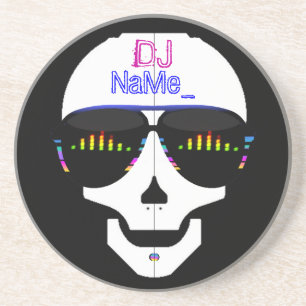 Porta-copos De Arenito Crânio legal DJ - personalizado