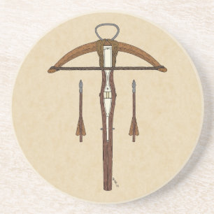 Porta-copos De Arenito Crossbow Medieval com Bolos