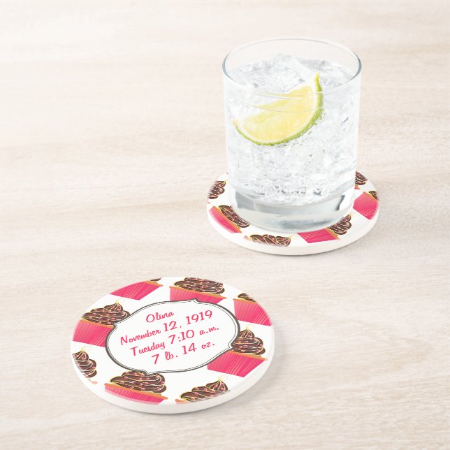 Porta-copos De Arenito Cupcakes (Lateral)