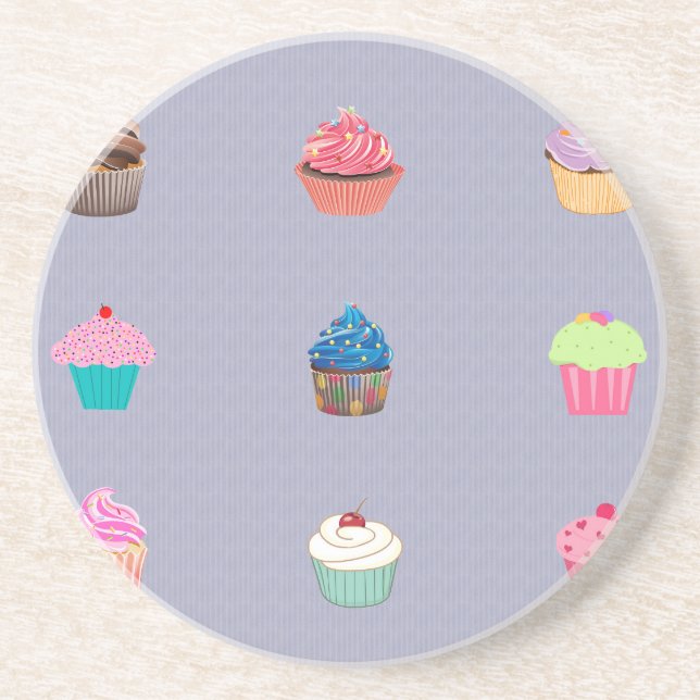 Porta-copos De Arenito Cupcakes (Frente)