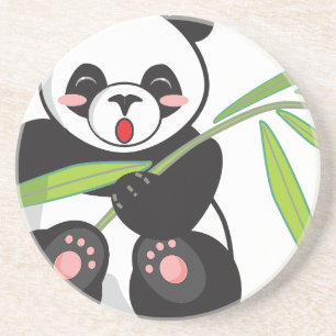 Porta-copos De Arenito Cute Panda