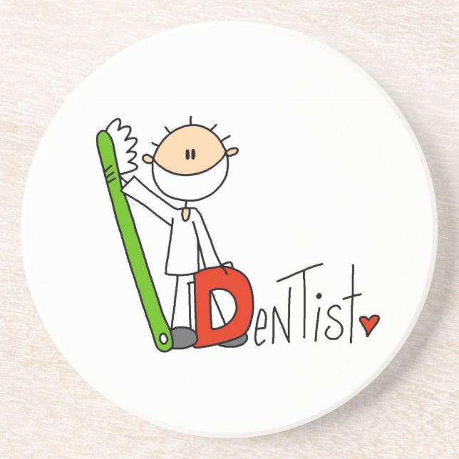 Porta-copos De Arenito D é de Dentista (Frente)