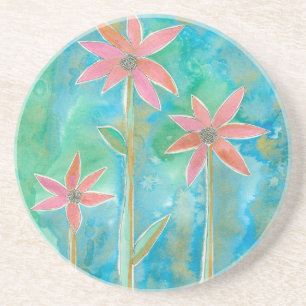 Porta-copos De Arenito Daisies III