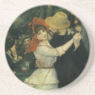 Porta-copos De Arenito Dança em Bougival por Pierre Renoir, Arte Antigo