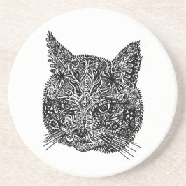 Porta copos de arenito de Cabeça de Gato Ornamenta