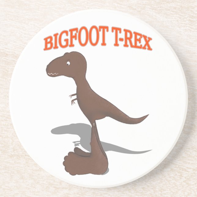 Porta-copos De Arenito Desenho T-Rex Bigfoot (Frente)