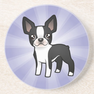 Porta-copos De Arenito Desenhos animados Boston Terrier