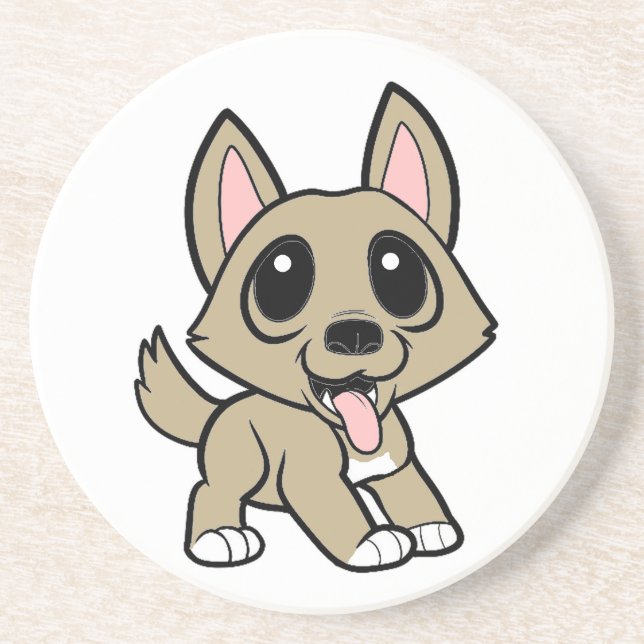 Porta-copos De Arenito desenhos animados portugueses do podengo (Frente)