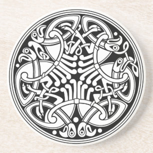 Porta-copos De Arenito Design do círculo de Knotwork do céltico com