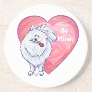 Porta-copos De Arenito Dia de os namorados Pomerano Branco