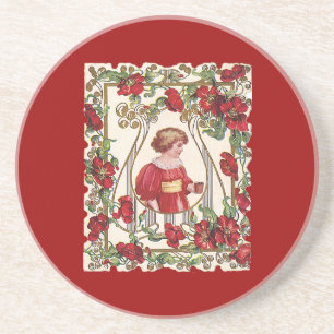 Porta-copos De Arenito Dia de os namorados Vintage Victorian com Rosas