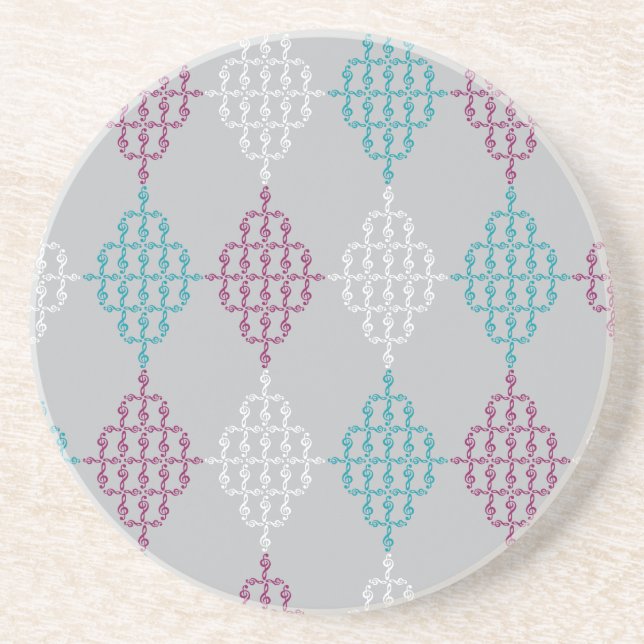 Porta-copos De Arenito Diamond Treble Clef (Frente)