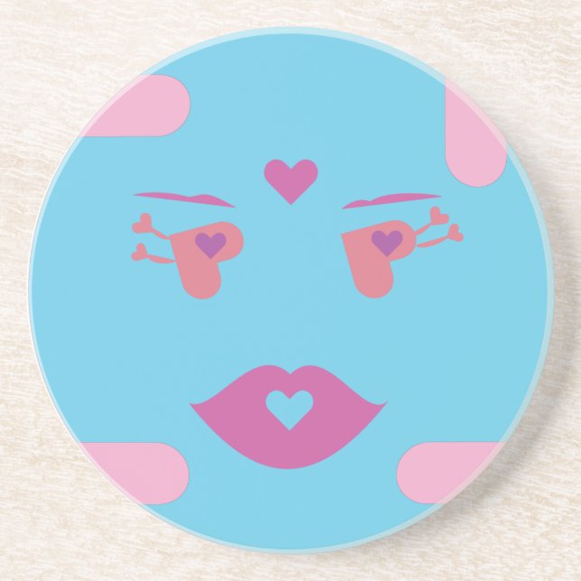 Porta-copos De Arenito Dilli, o Sponap azul Coaster.ai (Frente)