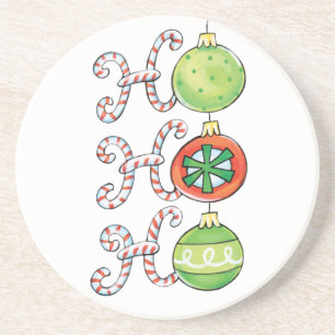 Porta-copos De Arenito Doce Natal Ho Ho Ho, Doces Canudos Enfeites