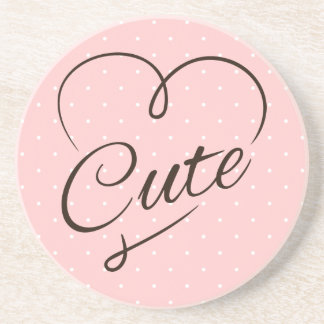 Porta-copos De Arenito Doodle bonito do coração