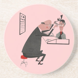 Porta-copos De Arenito Doutor de olho vidros do meio século do vintage do