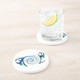 Porta-copos De Arenito Dragões Azuis de Animais Mitos