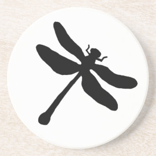 Porta-copos De Arenito Dragonfly Preta e Branca