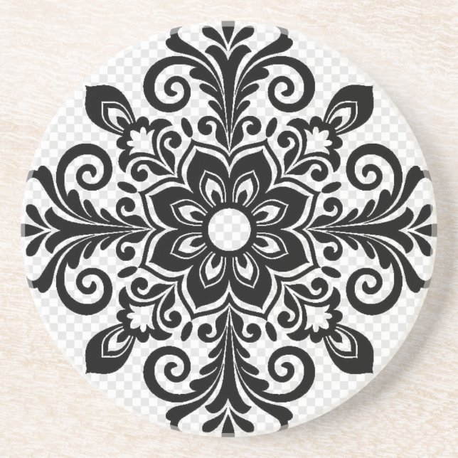 Porta copos de arenito e bela design (Frente)