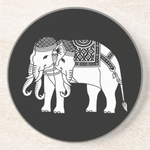Porta-copos De Arenito Elefante branco tailandês de Erawan