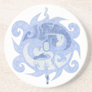 Porta-copos De Arenito Emblem "Caminho de um Herói"